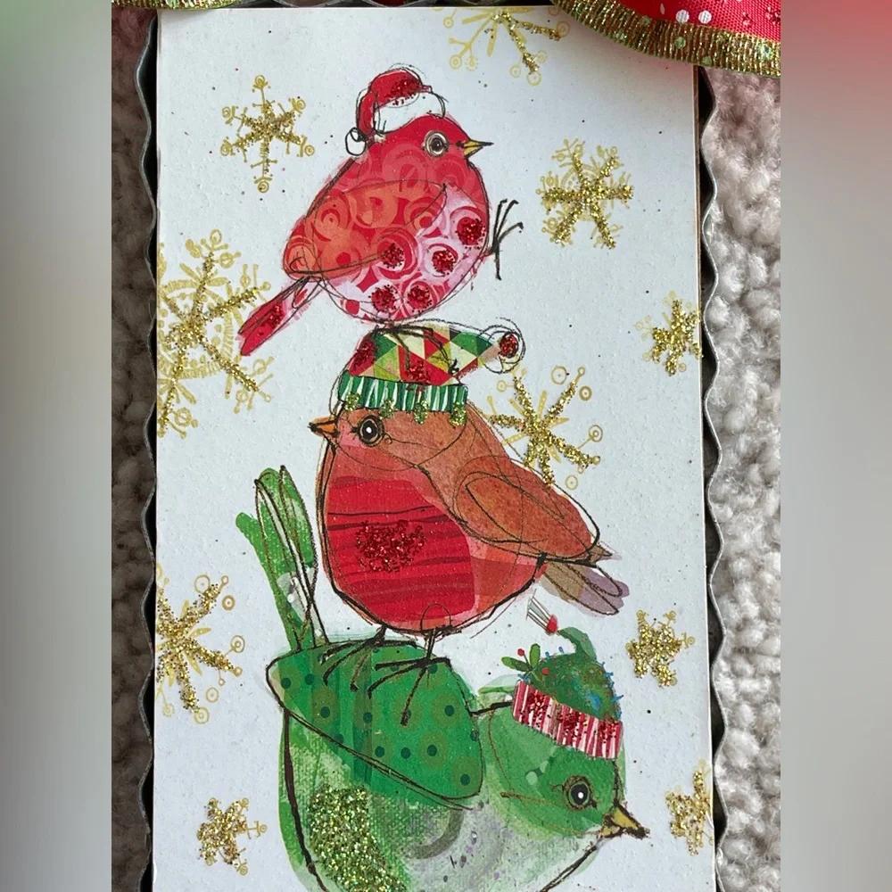 The Round Top Collection Holiday Birds Glitter Bow Mini Gallery Ornament